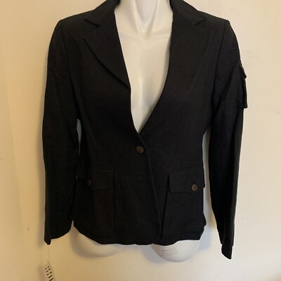 NWT Earth Speaks Organic Fashion 100% Hemp Women’s Cargo Jacket Black  Size M