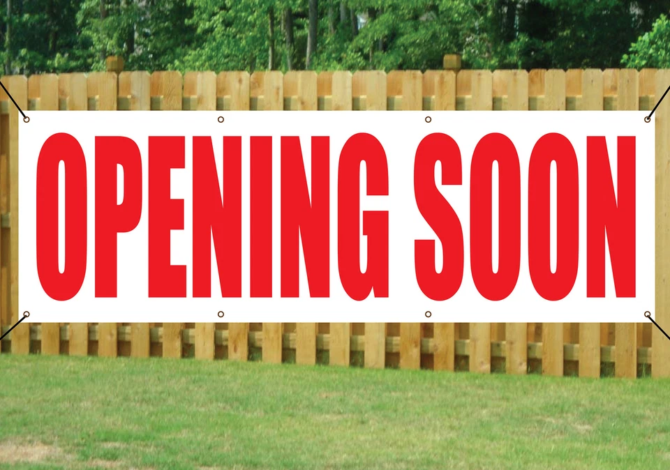 THESIGNSTORE OPENING SOON SHOP BANNER OUTDOOR POSTER waterproof PVC with Eyelets