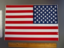 Two 2 pieces VERY LARGE American Flag Vinyl Sticker  9" h x 13-1/8" w , new