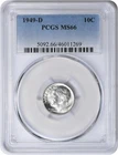 1949-D Roosevelt Silver Dime MS66 PCGS