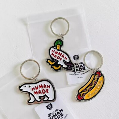 Human Made Keychain Duck Hot Dog Enamel Material Male and Female 