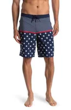Hurley Men's 36 Board Shorts Stars and Stripes Blue Red Boardies 20" Length