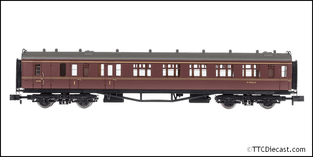Dapol 2P-000-204 Collett Coach Brake Composite BR Maroon W6706W, N Gauge