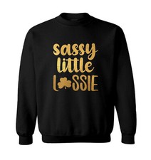Sassy Little Lassie Gold Foil - St. Patrick's Day Toddler Crewneck Sweater