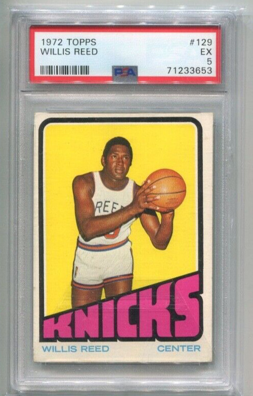 1972-73 Topps - WILLIS REED - Card # 129 - NEW YORK KNICKS  PSA 5