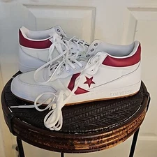 CONVERSE Men's Shoes, Fastbreak Pro Leather, White/Team Red/White Men Size 11.5