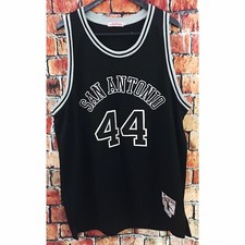 San Antonio Spurs NBA Throwbacks Blacktop Edition 44 Large Black Bball Jersey