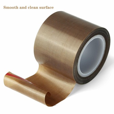 2 Rolls Black PTFE Teflon Tape - 33ft Each, 180um Thick, High Temp Adhesive Fiberglass