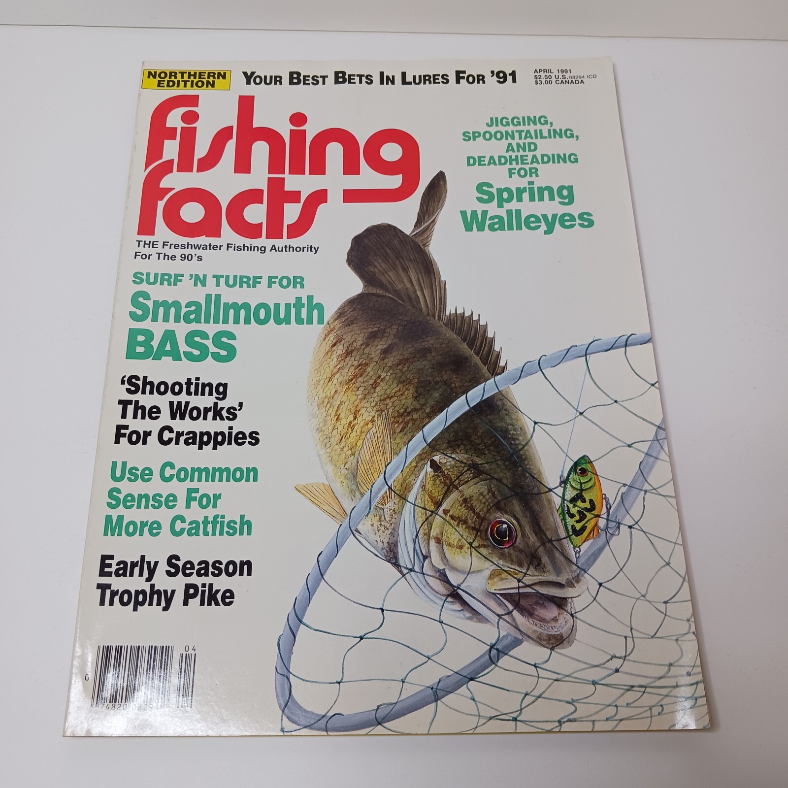 Fishing Facts Magazine April 1994 Back Issue Deadheading Catfish Pike