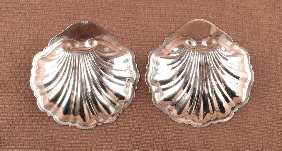 *Vintage Sterling Silver Scallop Shell Nut Dishes 2 Pieces - Image 2 of 4