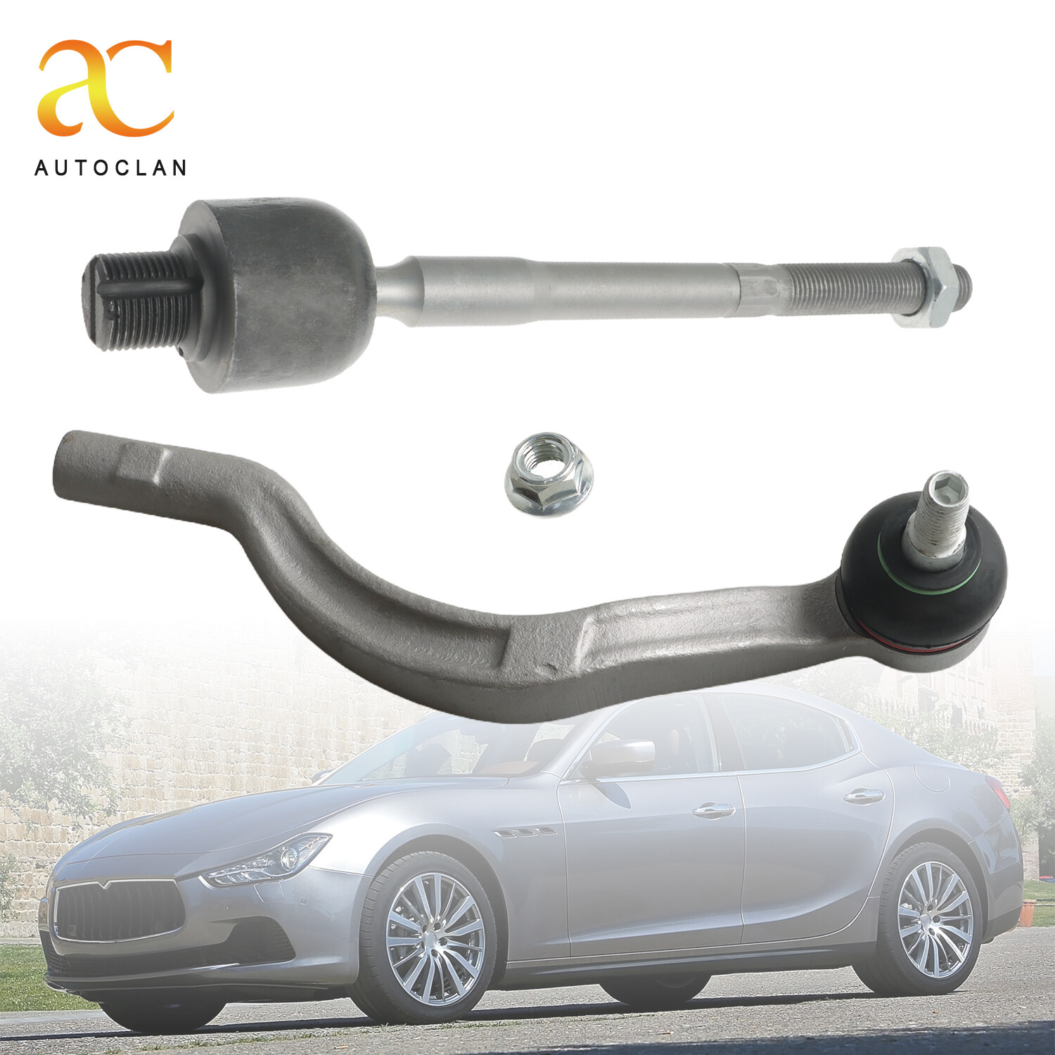 Left Driver Side Inner & Outer Tie Rod End for Maserati Ghibli Quattroporte 3.0L