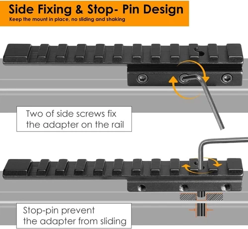 Extensión de cola de milano 125 mm 11 mm a 20 mm Adaptador de riel Picatinny Base de montaje de mira telescópica - Imagen 11 de 16