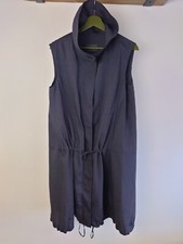 Oska Livva Sleeveless Jacket Longline Gilet Size 0 Uk 8-10-12 Grey Lightweight