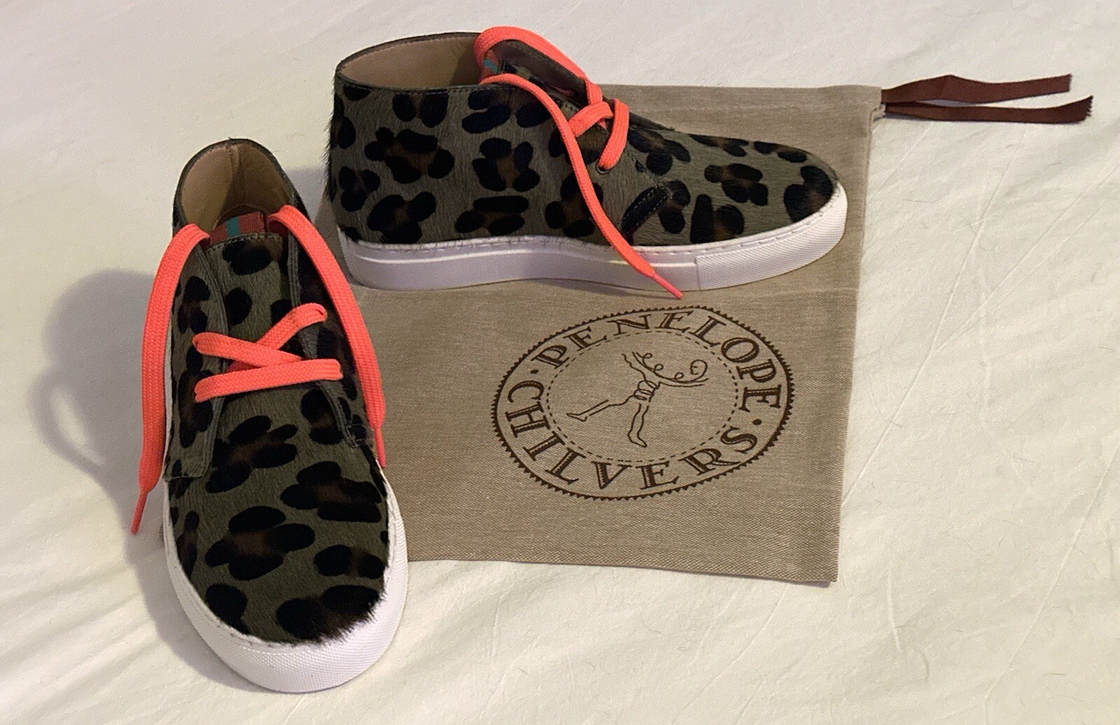 Scarpe da ginnastica Penelope Chilvers edizione speciale Jungle Leopard Pony nuove con scatola US 7