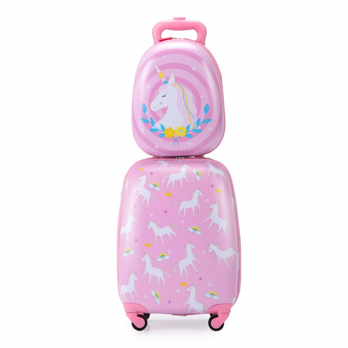 2 PCS Kids Luggage Set Carry on Luggage Travel Suitcase with