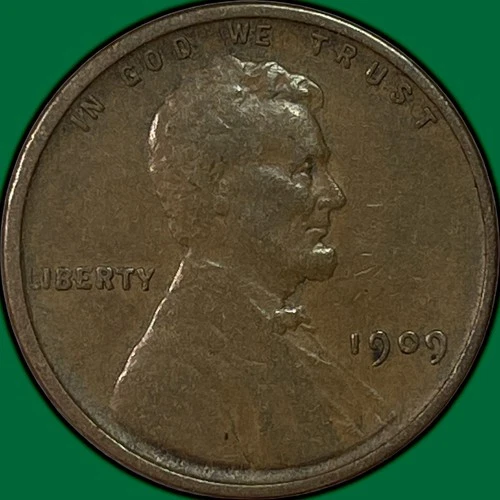 1909-VDB Lincoln Wheat Cent Very Fine VF Coin #37519