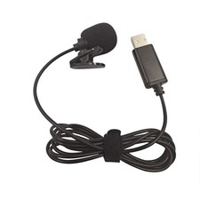 USB Wired Pro Lavalier Condenser Microphone Clip-On Mic Hands Free 2m L3Z6
