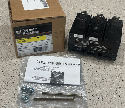 #ad GE General Electric TECL36007 Mag Break Current Limiter 600VAC 7A 3P *NEW IN BOX $699.99
