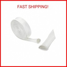 uxcell Insulation Braid Sleeving, 16.4Ft-3mm High Temp Fiberglass Sleeve White