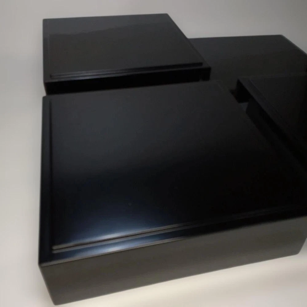 Jubako Bento Box Japanese Echizen lacquer by artist Hideaki Yamamoto Black lacqu