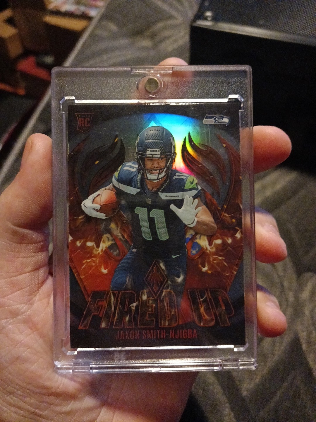 2023 Panini Phoenix Jaxon Smith-Njigba RC Fired Up Silver Parallel #FU-12