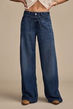  146333-420 WOMENS LUCKY BRAND LUCKY LEGEND LIQUID DENIM LUXE PALAZZO