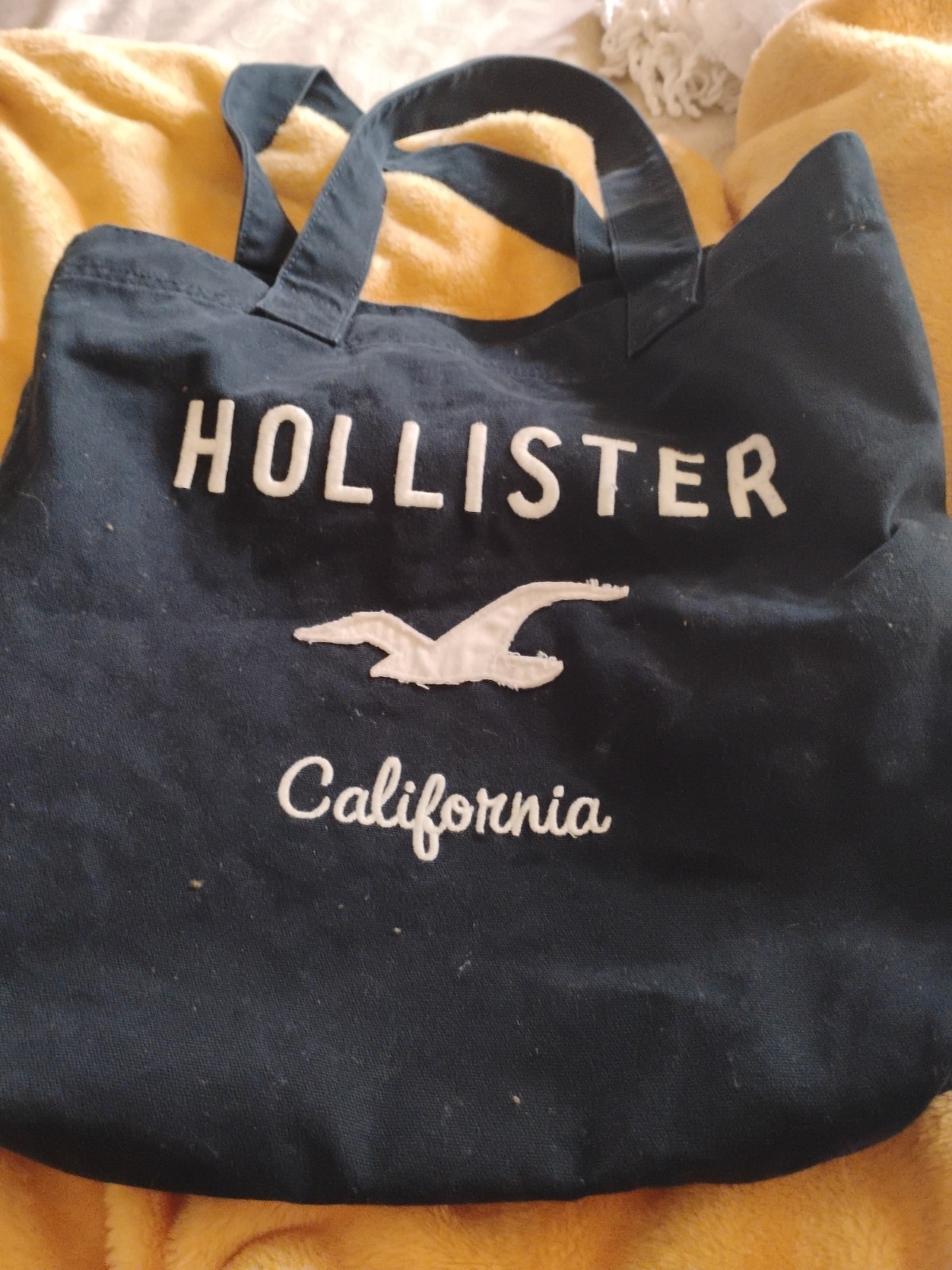 Hollister Canvas Tote Bag for Women Trendy Beach Carryall