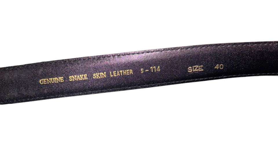 Cinturón De Colección Borgoña Mujer Piel De Serpiente Talla XL 40 Hebilla Dorada Retro Años 80 90 Excéntrico Foto 4 de 4