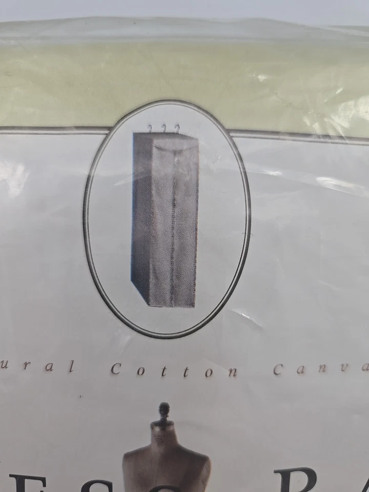 Bolso de vestir vintage Whitmor de lona de algodón natural almacenamiento con cremallera 54x20x14,5 EE. UU. Foto 4 de 4