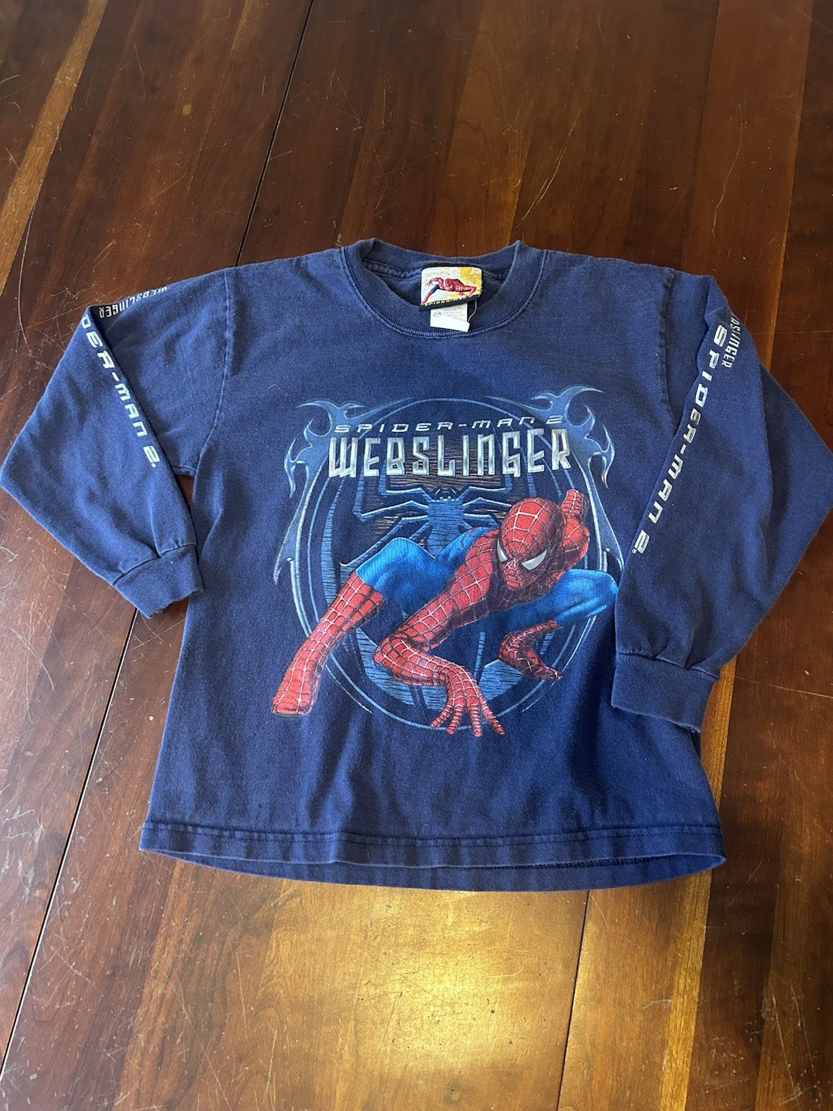 VTG Y2K Spider-Man 2 Webslinger Youth S Long Sleeve Graphic Tee