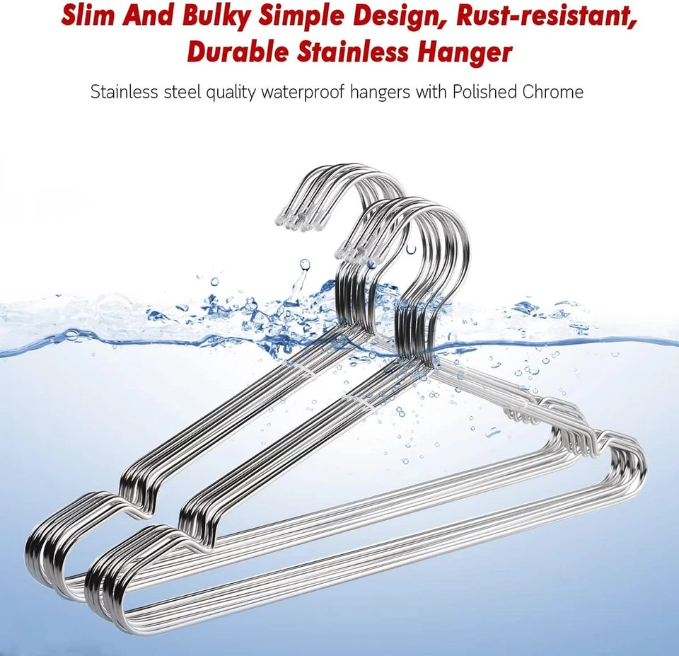 Grucce Appendiabiti Acciaio Inossidabile 50 Piece, Salvaspazio, Non Scivola, Per - Immagine 3 di 4