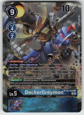 DeckerGreymon (Alternate Art) Rare Xros Encounter BT10-026 R LP | eBay