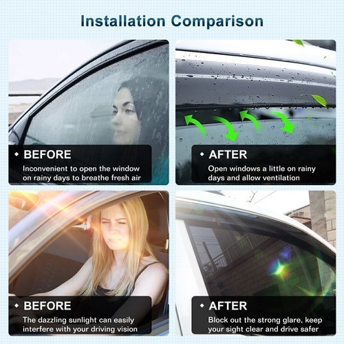 For 2015-2020 Acura TLX JDM Mugen Style Window Visors Vent Shade Sun Rain NEW - Picture 6 of 19