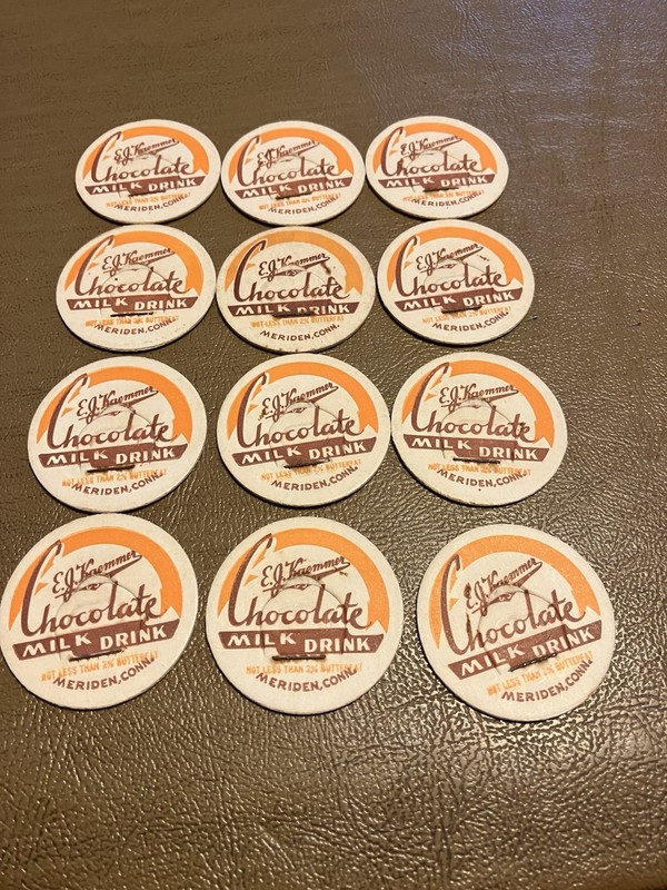 Lot of 12 E.J.Kaemmer & Son Meriden,Conn.Milk Caps 
