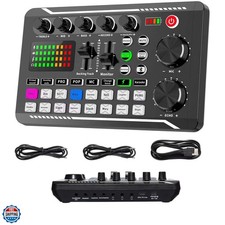 Professional Audio Mixer, Live Sound Card and Audio Interface with DJ Mixer E...