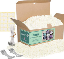 Natural Soy Candle Wax for Candle Making, 10Lb Bag, Premium Soy Wax Flakes, 20 C