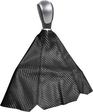 Car Shift Knob Dust Cover, Leather Shifter Lever Knob Boot Color: Carbon Black
