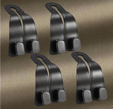 4Pcs Car Seat Headrest Hooks Leather Style Purse Bag Holder Back Storage Hooks
