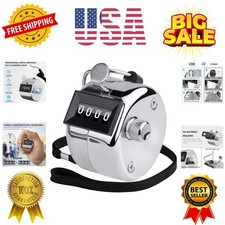 Metal Handheld , 4-Digit Number Clicker Counter, Hand Mechanical Pitch Counte...