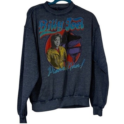 Billy Joel Piano Man Oversized Faded Navy Blue Sweater Size XS NWT