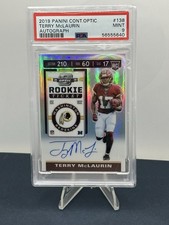 2019 Panini Contenders Optic Terry McLaurin Prizm Auto Rookie Ticket PSA 9 
