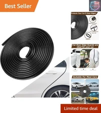 Black 16.5Ft Door Edge Protector - Easy Cut PVC Car Guard for All Vehicles