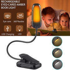 Flexible LED Book Light Rechargeable USB-C 3 Light Modes Easy Clip Reading Lamp