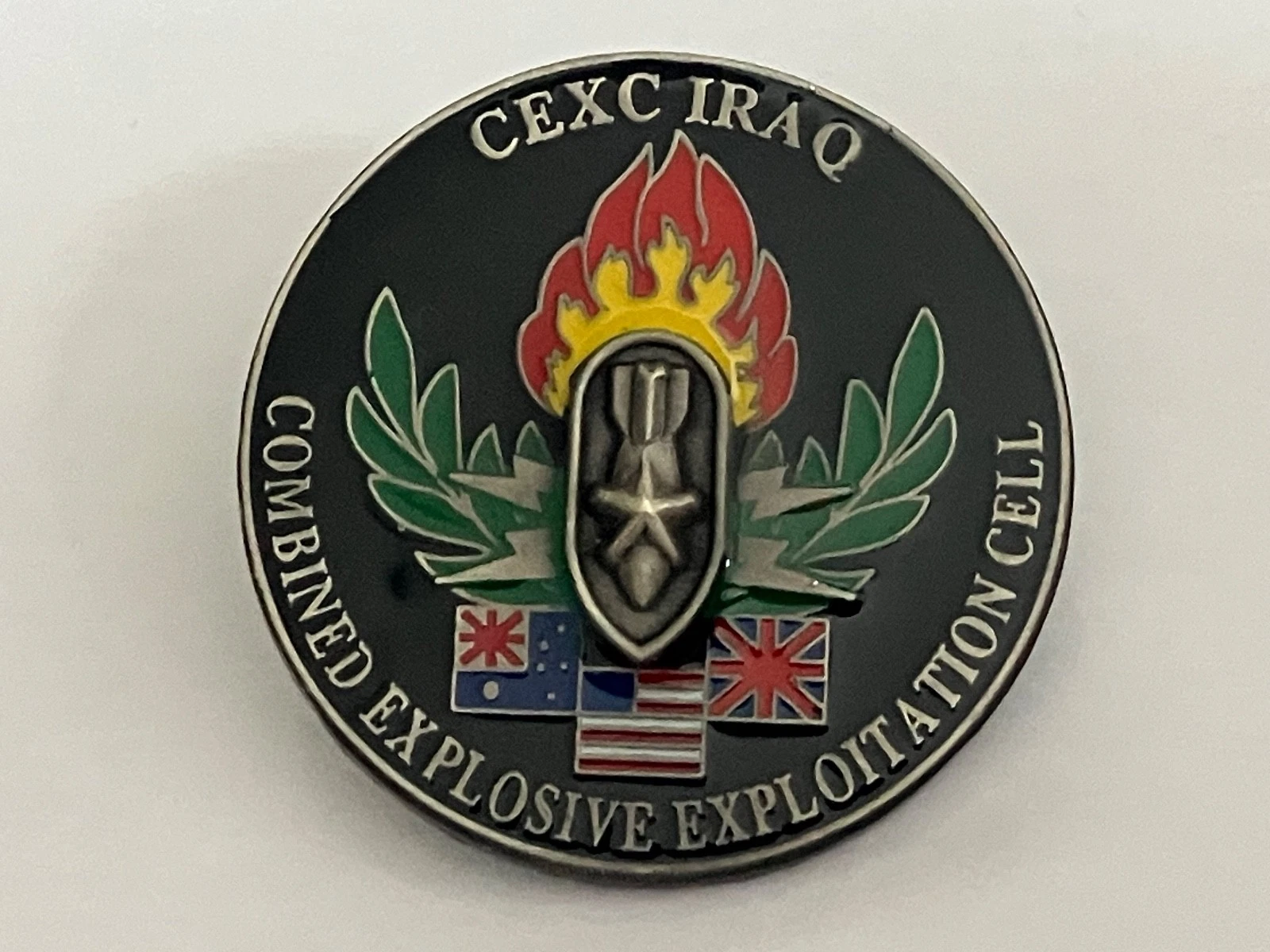 Vintage Original Combined Explosive Exploitation Cell Iraq Enamel Pin Badge