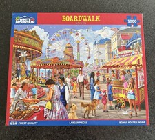 Boardwalk White Mountain 1000 Piece Jigsaw Puzzle Complete Retro Nostalgia