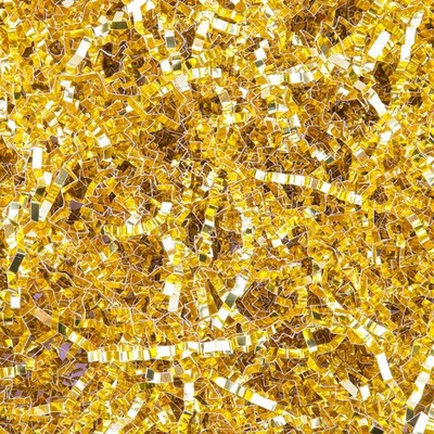 150 Grams Easter Grass Iridescent Gold Crinkle Cut Paper Shred Filler Box