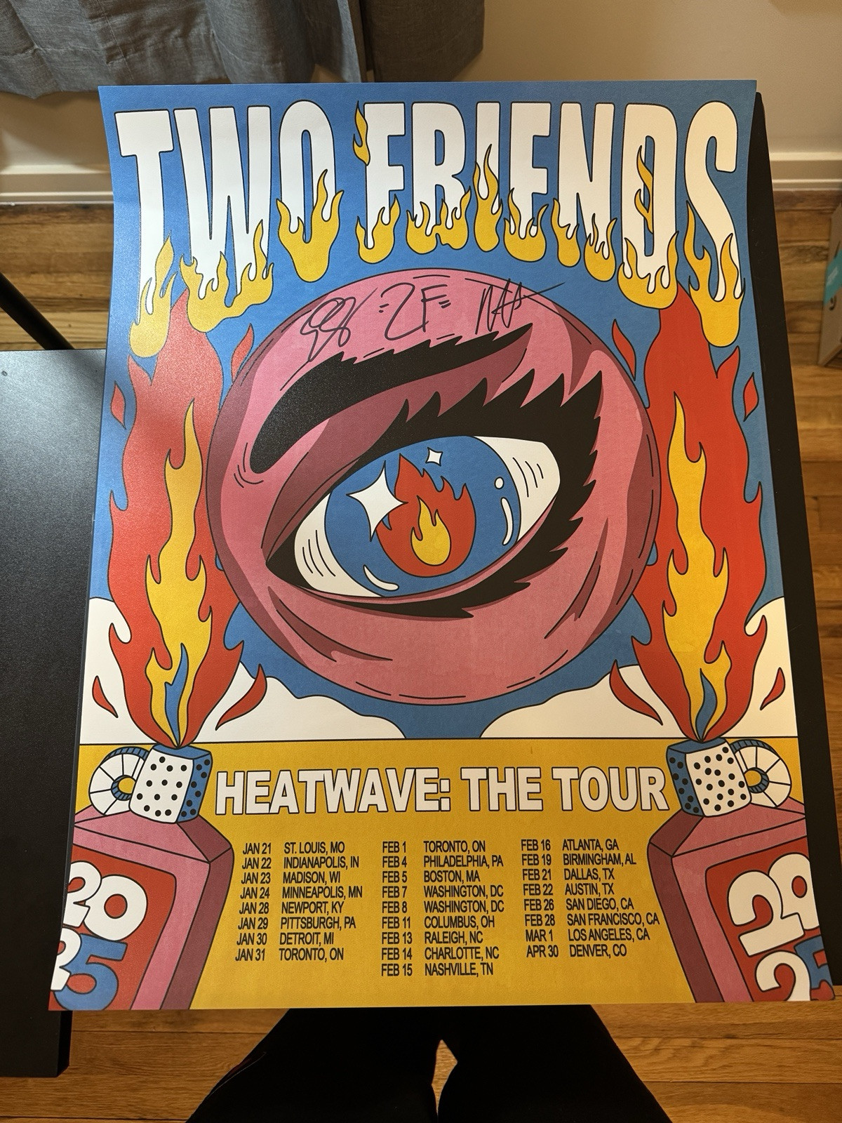 Póster firmado por Two Friends de Their (The Heat Wave Tour) Limited