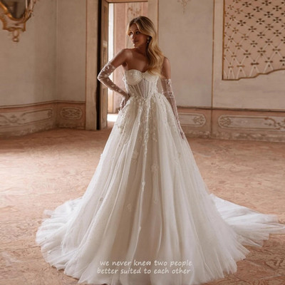 Wedding Dresses Lace Up Back A Line Sweetheart Bride Gowns Bridal Dress Vestidos