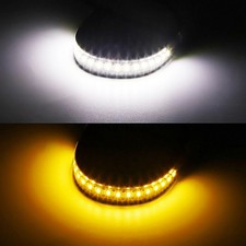 2pcs Motorcycle White/Amber LED Turn Signals DRL Strip Light Dynamic Amber USA V