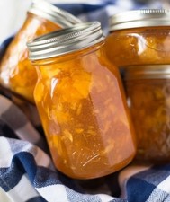 Organic Peach Preserves Jam Jelly Fruit Spread Homemade 8oz Thin Set